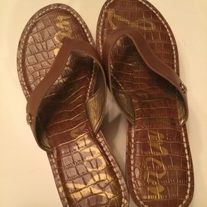 Sam Edelman Romy Thong Cork Wedge Platform Sandals, Size 8.5